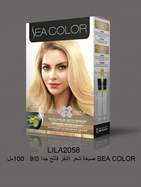 SEA COLOR صبغة شعر اشقر فاتح جدا 9/0 100مل	